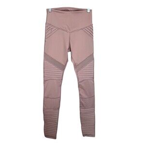 L'URV Women's Fever Pitch Moto Ankle Leggings Size XS Light Pink Compression